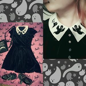 Hell Bunny Dresses - Gothic ghost velvet dress Hot Topic Killstar Hell Bunny Dresses - Gothic ghost velvet dress Hot Topic Killstar